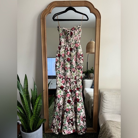 HOUSE OF CB Malika Corset Floral Limited Edition Mermaid Strapless Gown Dress - Picture 3 of 14